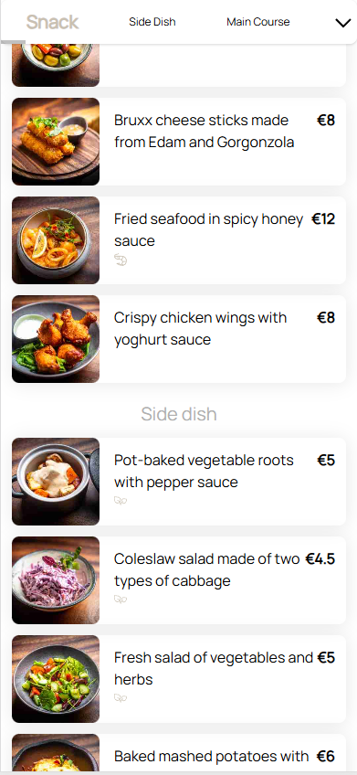 Mulle QR menu — browse food categories and items